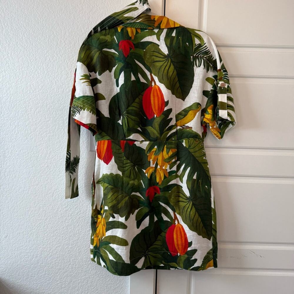 Farm Rio Cocoa Forest Utilitary Mini Dress - Picture 5 of 9